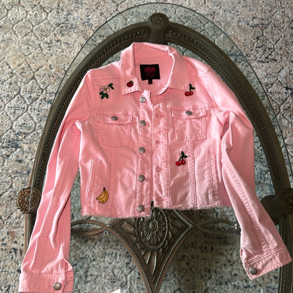 Juicy Couture (Black label) Pink Jean Jacket, Size 12, Used